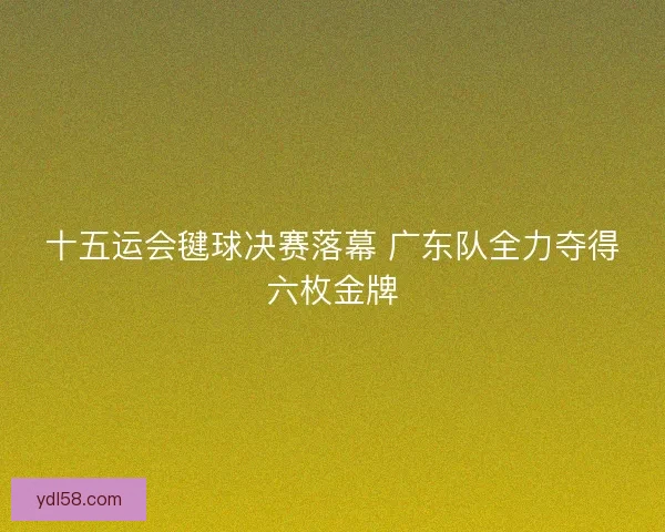 十五运会毽球决赛落幕 广东队全力夺得六枚金牌
