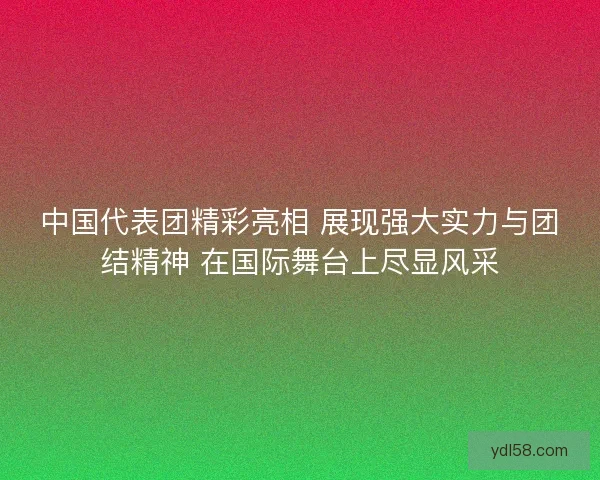 中国代表团精彩亮相 展现强大实力与团结精神 在国际舞台上尽显风采